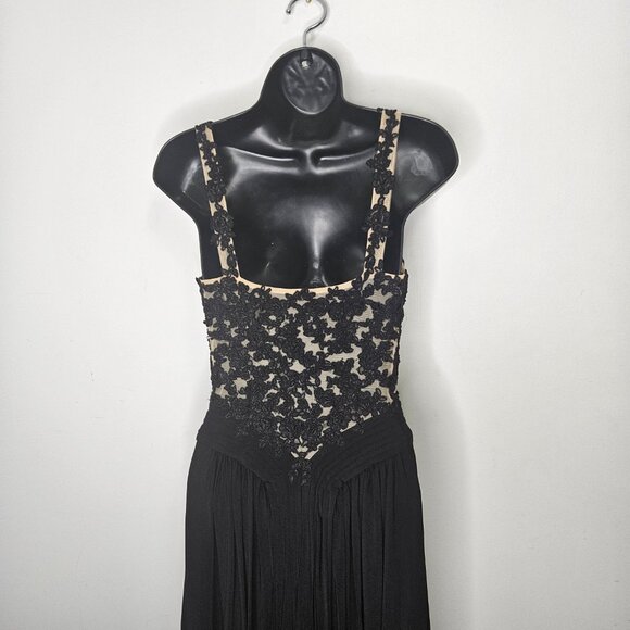 SHERRI HILL  Gown Maxi Dress Sz 2 Black Designer Wedding Guest Prom Black Tie - Picture 9 of 16